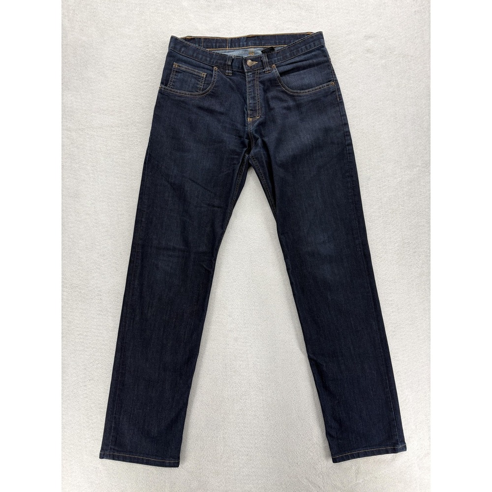 Dearborn Denim Jeans Mens 32x34 Blue Dark Wash Straight Stretch Made In USA